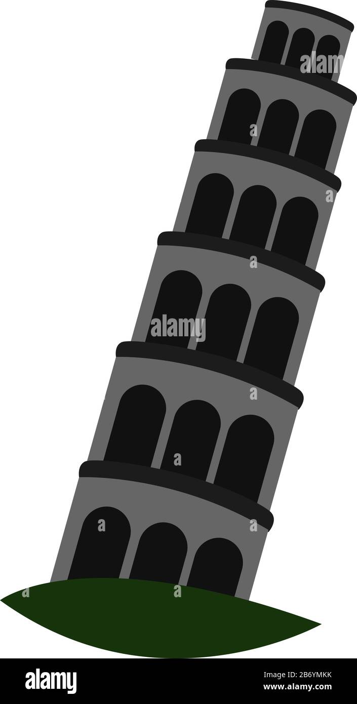 Tour penchée de Pise, illustration, vecteur sur fond blanc. Illustration de Vecteur