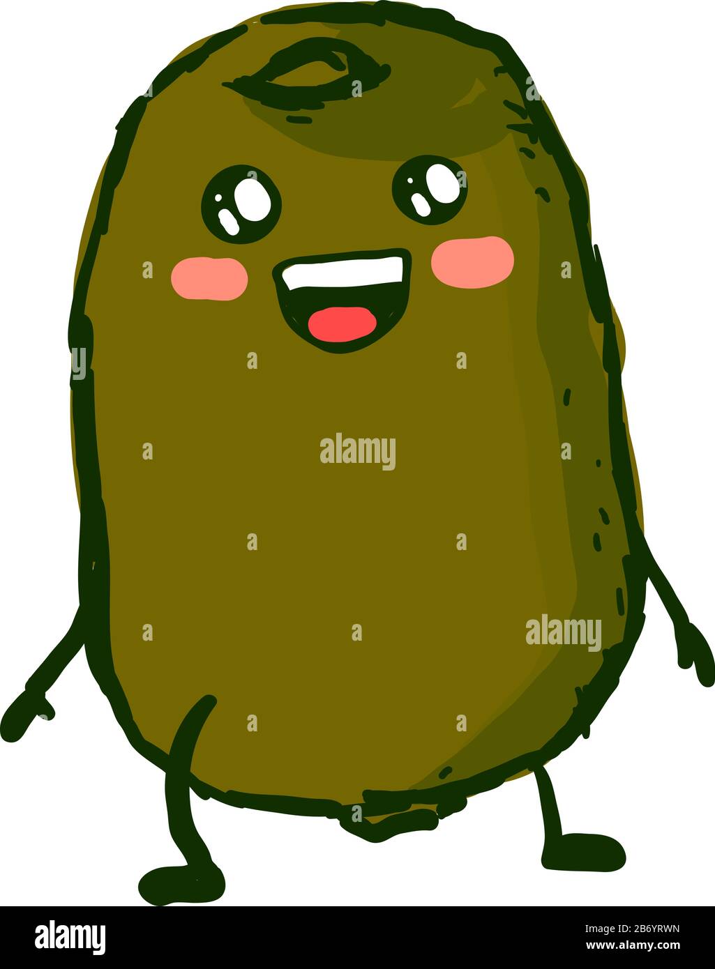 Cute kiwi, illustration, vecteur sur fond blanc. Illustration de Vecteur