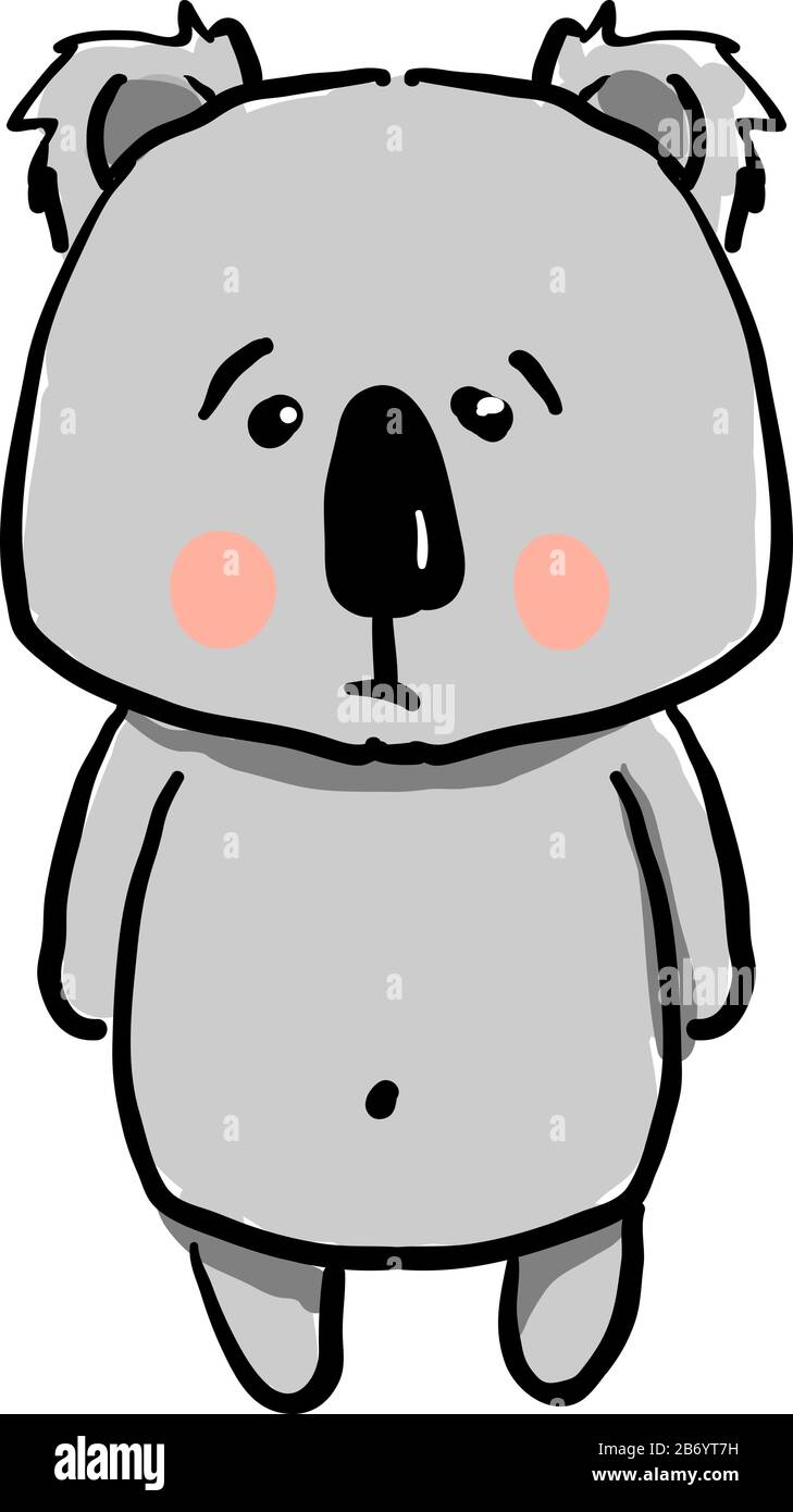 Koala triste, illustration, vecteur sur fond blanc. Illustration de Vecteur