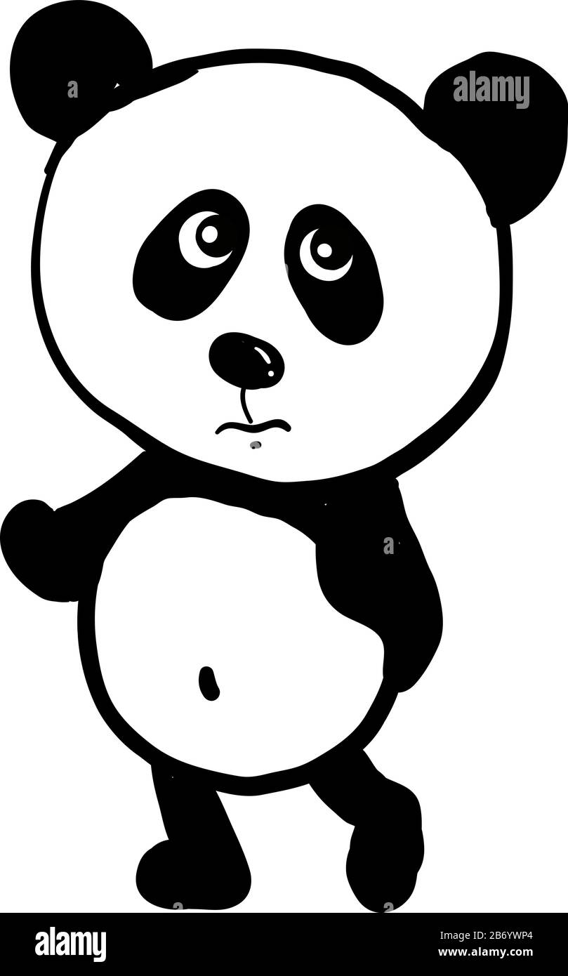 Panda triste, illustration, vecteur sur fond blanc. Illustration de Vecteur