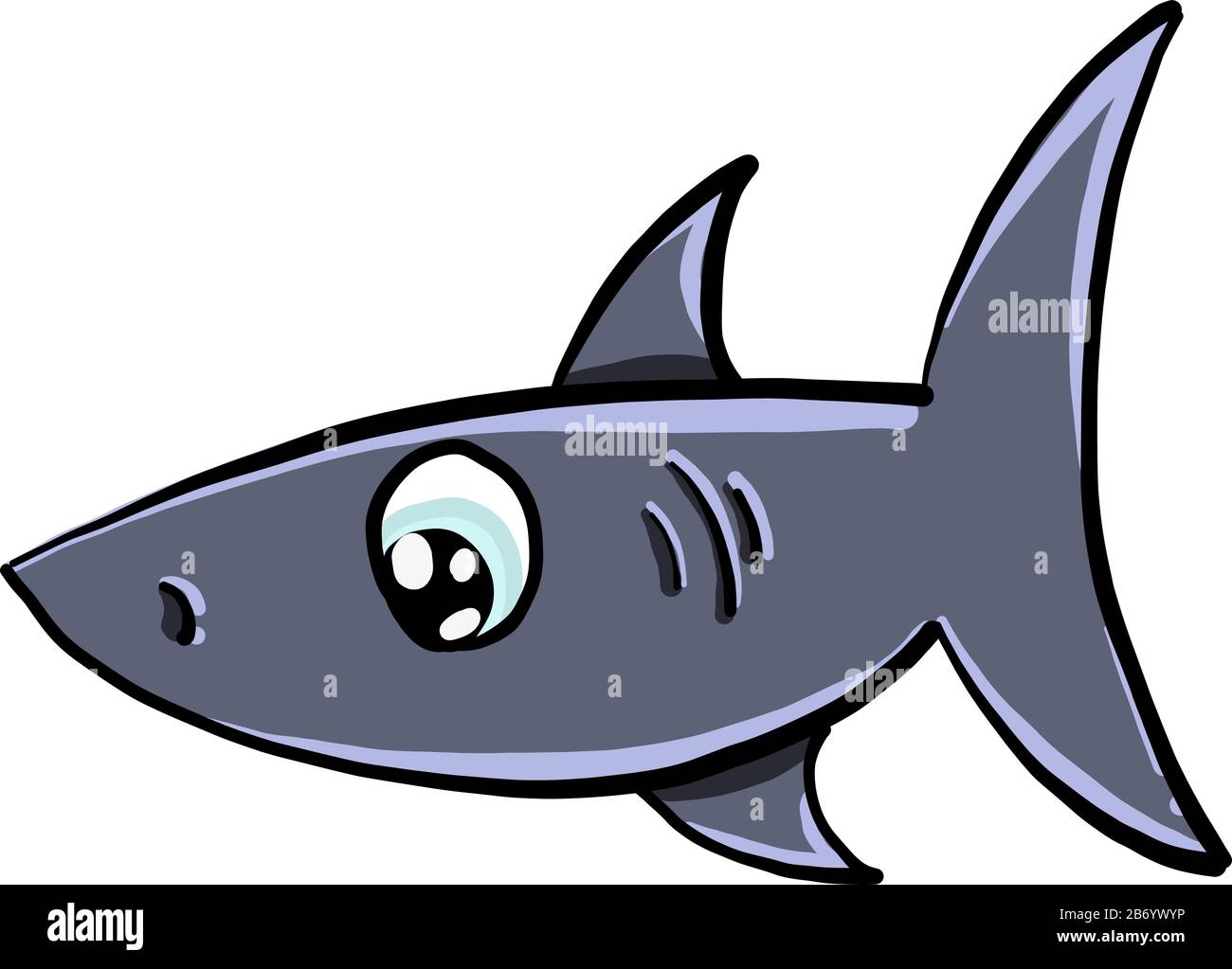 Petit requin, illustration, vecteur sur fond blanc. Illustration de Vecteur