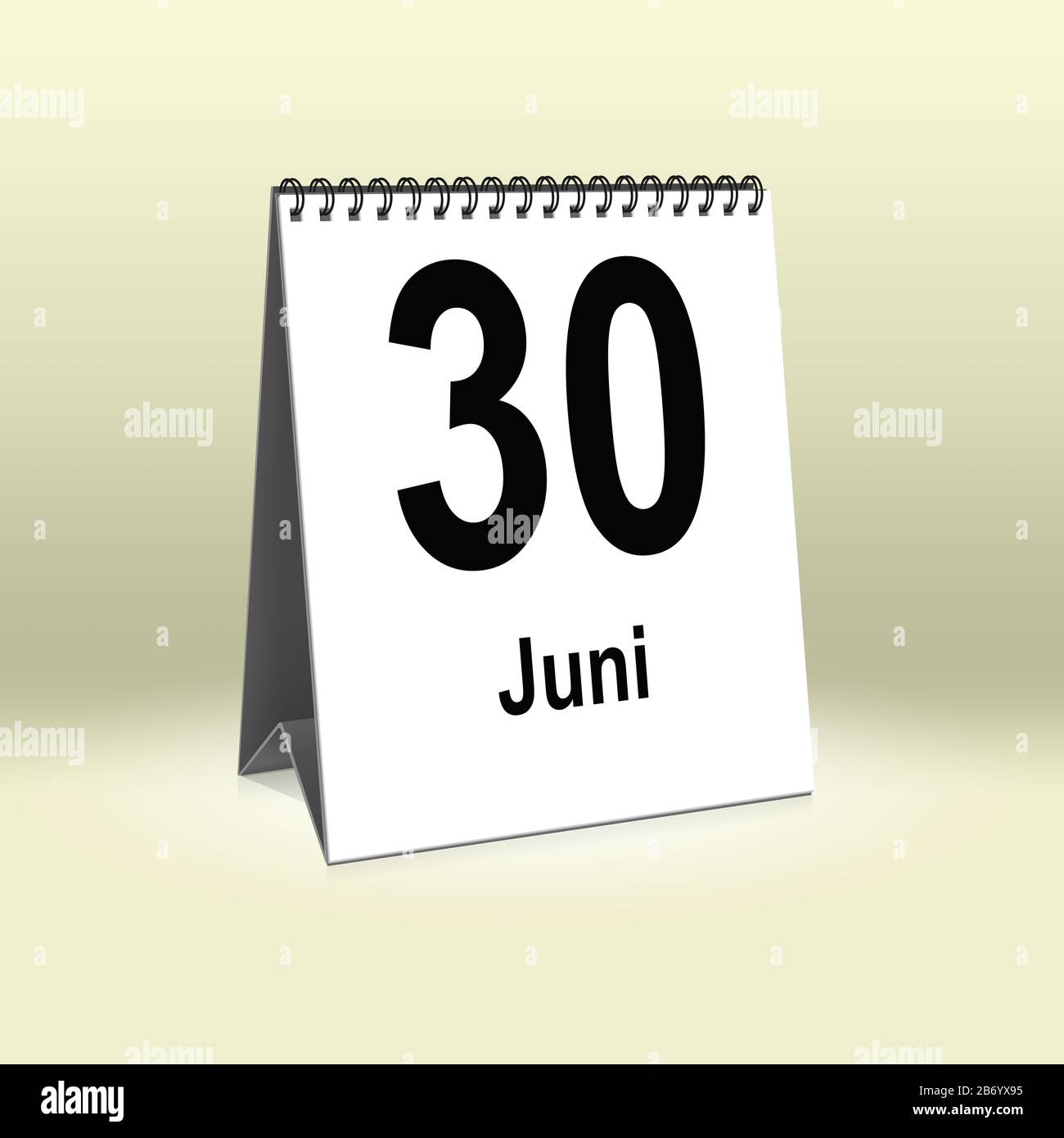 Un calendrier en langue allemande montre 30 juin | Ein Kalender für den Schreibtisch zeigt den 30. Juni Banque D'Images