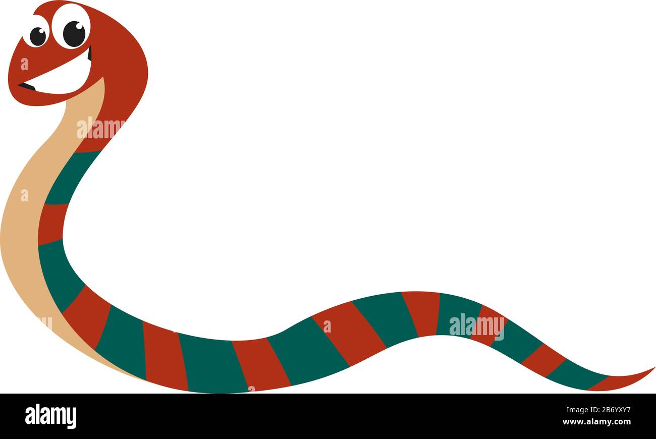Serpent rayé, illustration, vecteur sur fond blanc. Illustration de Vecteur