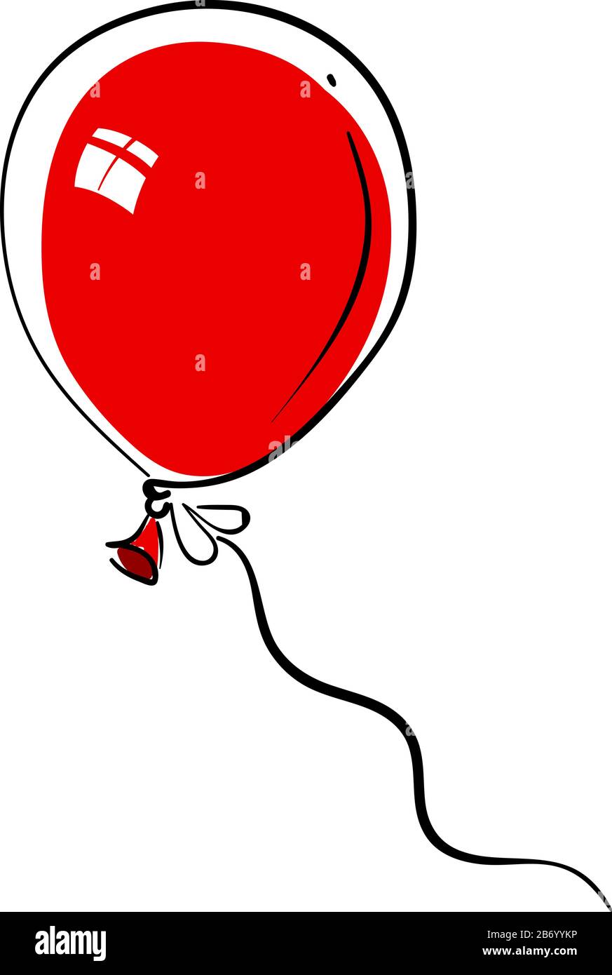 Ballon rouge, illustration, vecteur sur fond blanc. Illustration de Vecteur