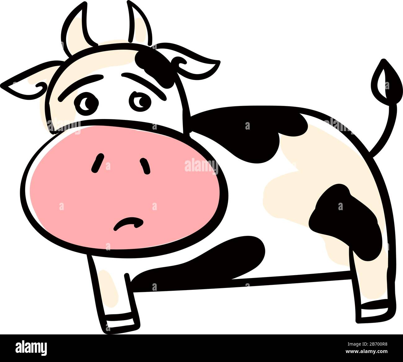 Vache triste, illustration, vecteur sur fond blanc. Illustration de Vecteur