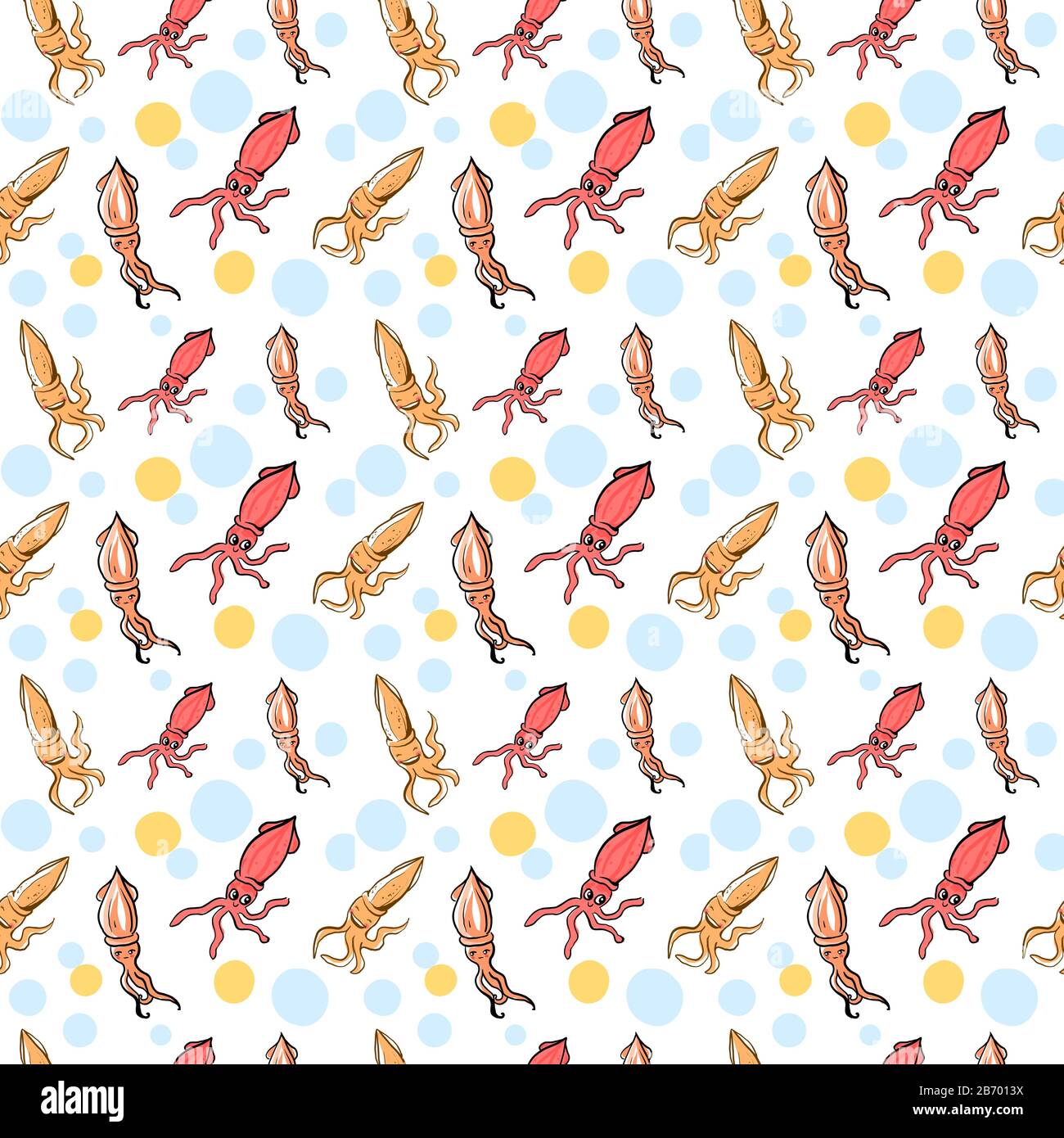 Motif squid, illustration, vecteur sur fond blanc. Illustration de Vecteur