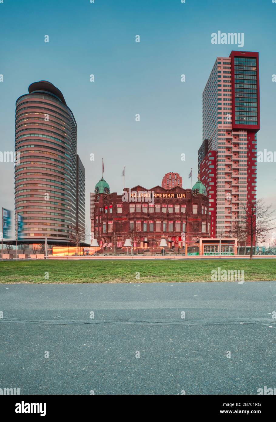 Rotterdam, Pays-Bas 12 février 2019 - Hôtel New York, célèbre Hôtel ancien Holland America croisière de croisière de croisière à New York Old Office Building Ar Banque D'Images