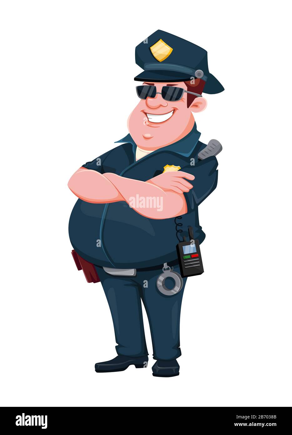 Policier. Personnage de dessin animé. Illustration vectorielle isolée sur fond blanc Illustration de Vecteur