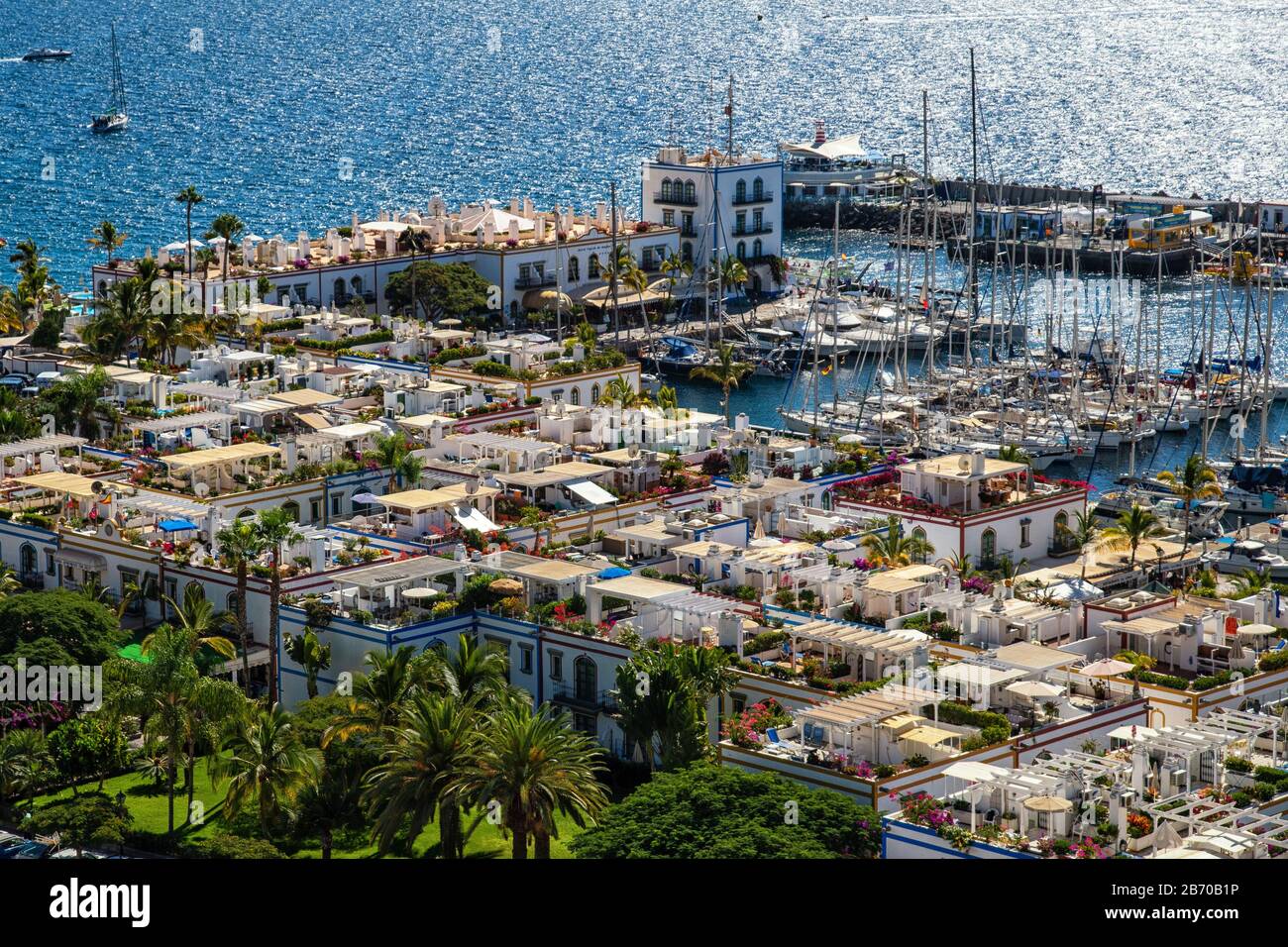 Vue sur le port de Puerto de Mogán à Gran Canaria Banque D'Images
