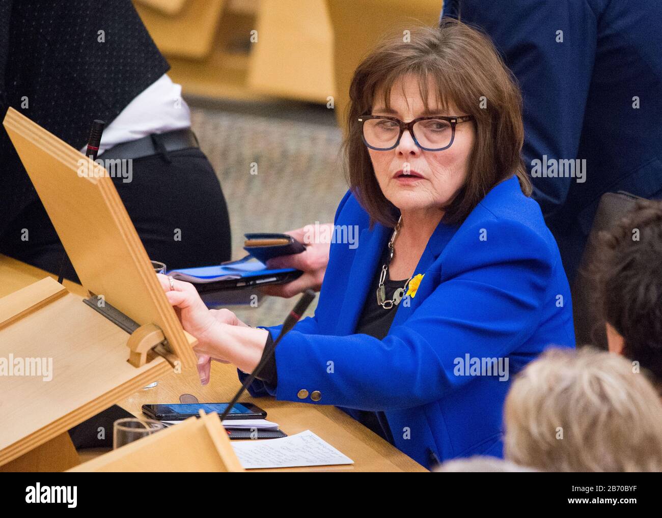 Édimbourg, Royaume-Uni. 12 mars 2020. Photo : Jeane Freeman MSP - Ministre de la Santé et du Sport du Cabinet. Déclaration Urgente: Roman Coronavirus Covid-19 Mise À Jour Crédit: Colin Fisher/Alay Live News Banque D'Images