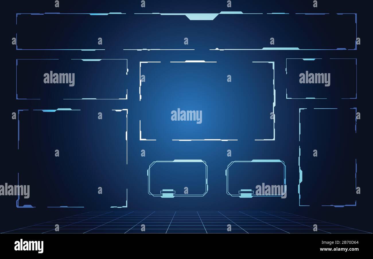 Set abstrait HUD virtuel futuriste concept utilisateur Hi Tech Futuristic Template.background bleu Illustration de Vecteur
