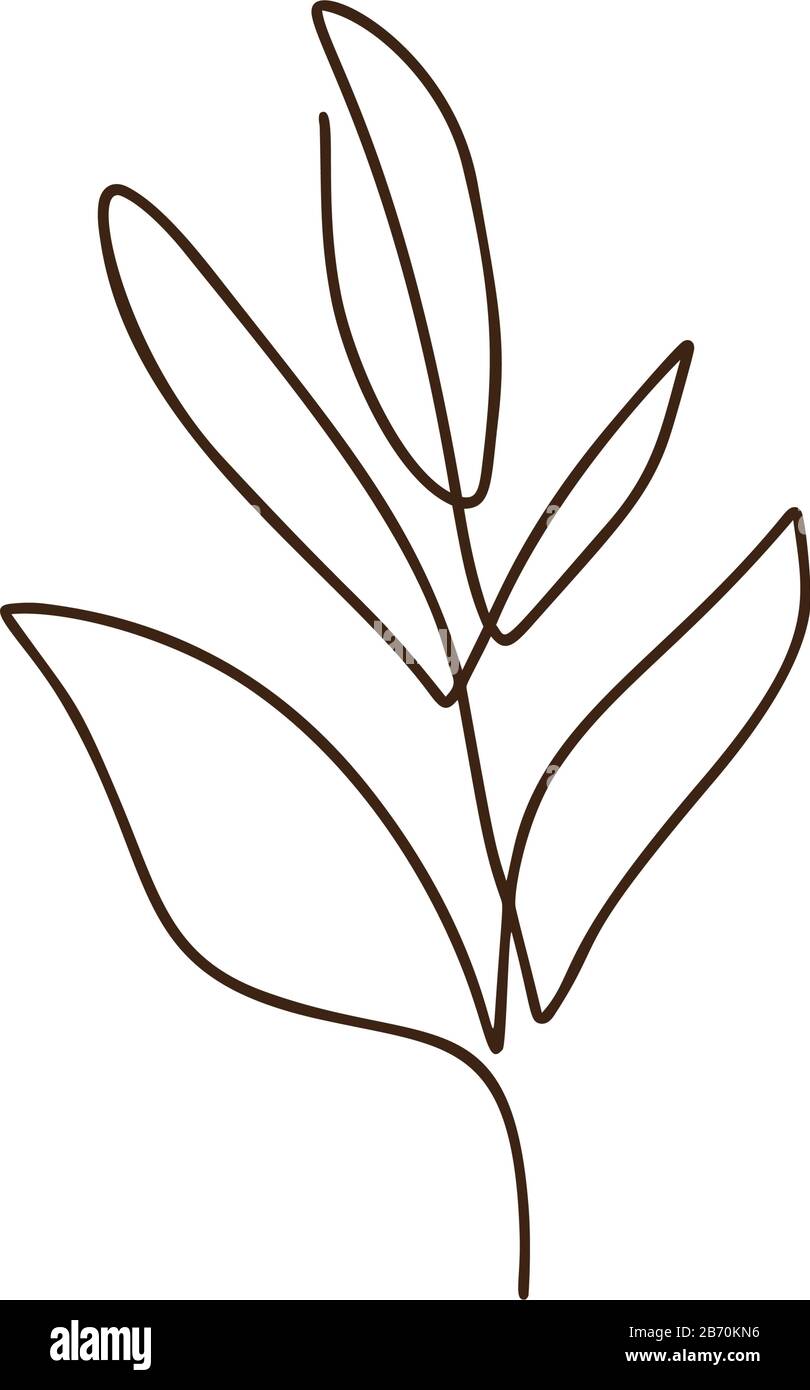 Branche de vecteur d'arbre un logo d'art de ligne. Dessin de contour minimaliste monoline. Illustrations en ligne continue pour la bannière, la conception de livres, l'illustration Web Illustration de Vecteur