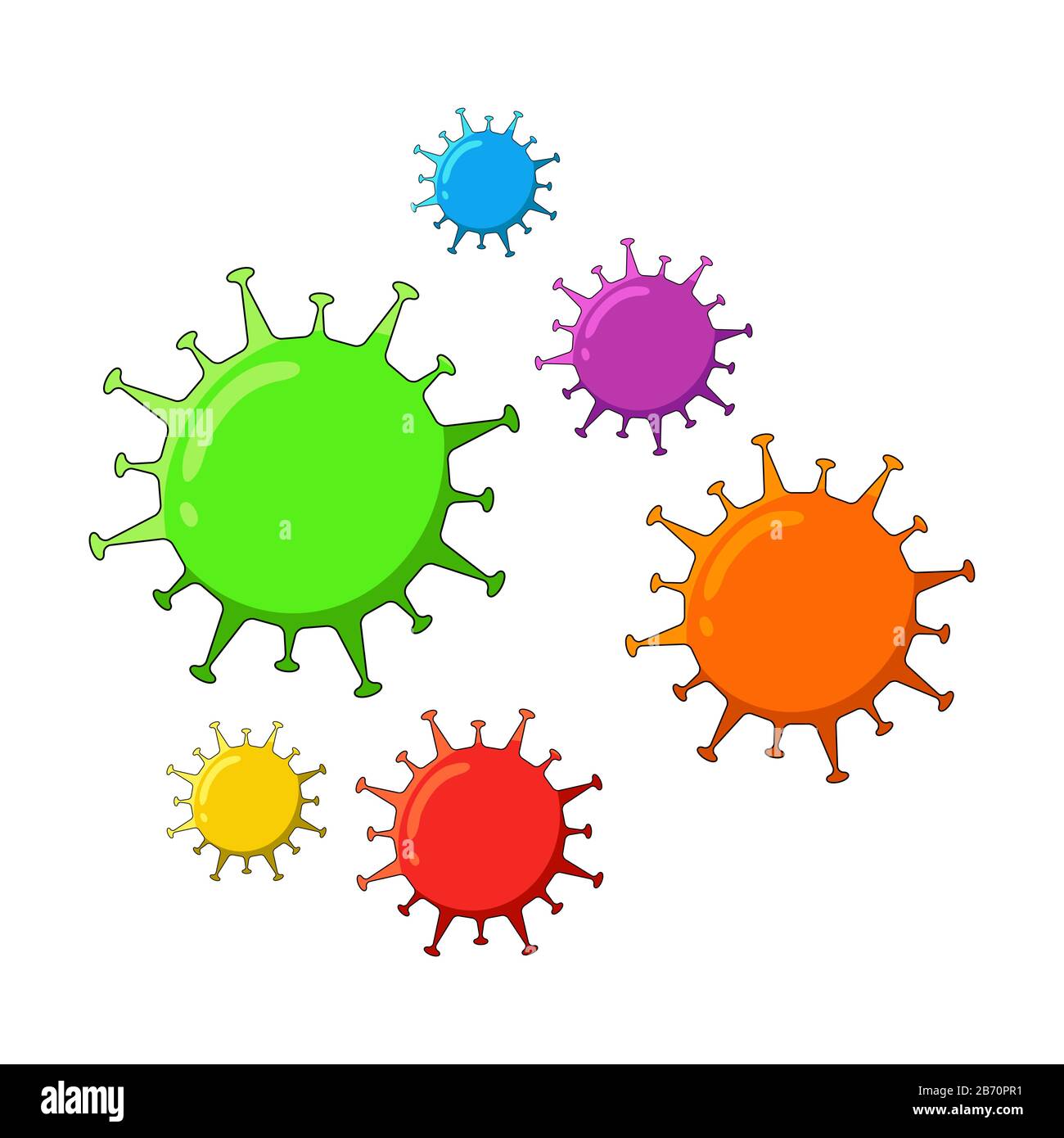 symbole des virus, des germes, des bactéries icône isolée sur un fond blanc. llustration vecteur graphique du virus corona à wuhan,infection du virus corona. 2 Illustration de Vecteur