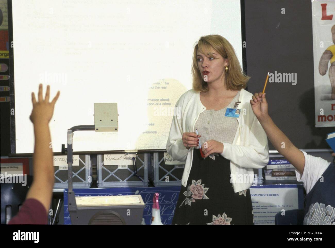 Austin Texas USA: Étudiant de 20 ans travaillant à l'école comme enseignant étudiant. M. ©Bob Daemmrich Banque D'Images