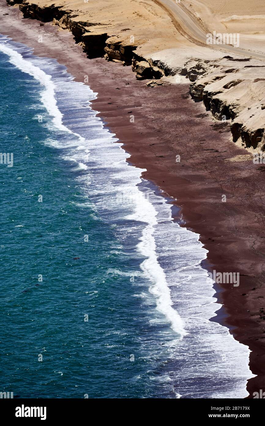 Red Beach dans la réserve nationale de Paracas au Pérou Banque D'Images