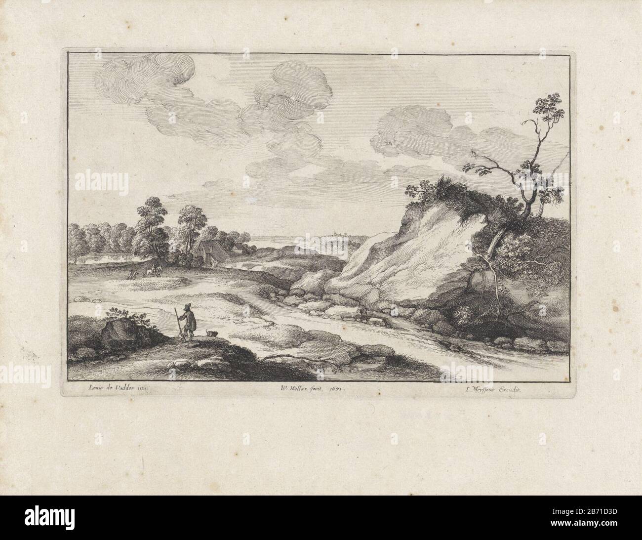Landschap met en een jager en zijn hond Landschappen (servietitel) Paysage avec un chasseur et ses paysages de chien (titre de la série) Type de bien: Photo Numéro d'article: RP-P-OB-11.334Catalogusreferentie: New Hollstein Allemand (Holar) 1110-1 (3) Pennington 1224-1 (3) inscriptions / marque: Venceslaus Holar (propriété cotée) conçu par: Louis Vadder (bâtiment classé) éditeur: Joannes Meyssens (propriété cotée) Lieu de fabrication: Anvers Date: 1651 Caractéristiques physiques : matériel de gravure: Technique du papier: Dimensions de gravure: Bord de la plaque Banque D'Images