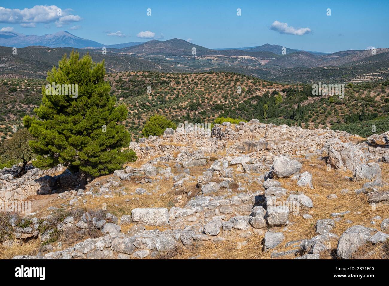 Vue sur le site archéologique de Mycenae Banque D'Images