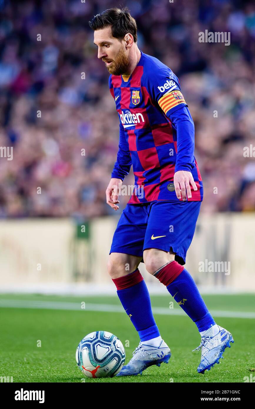 Barcelone - MAR 7: Lionel Messi joue au match de la Liga entre le FC Barcelone et Real Sociedad de Futbol au Camp Nou Stadium le 7 mars 2020 i Banque D'Images