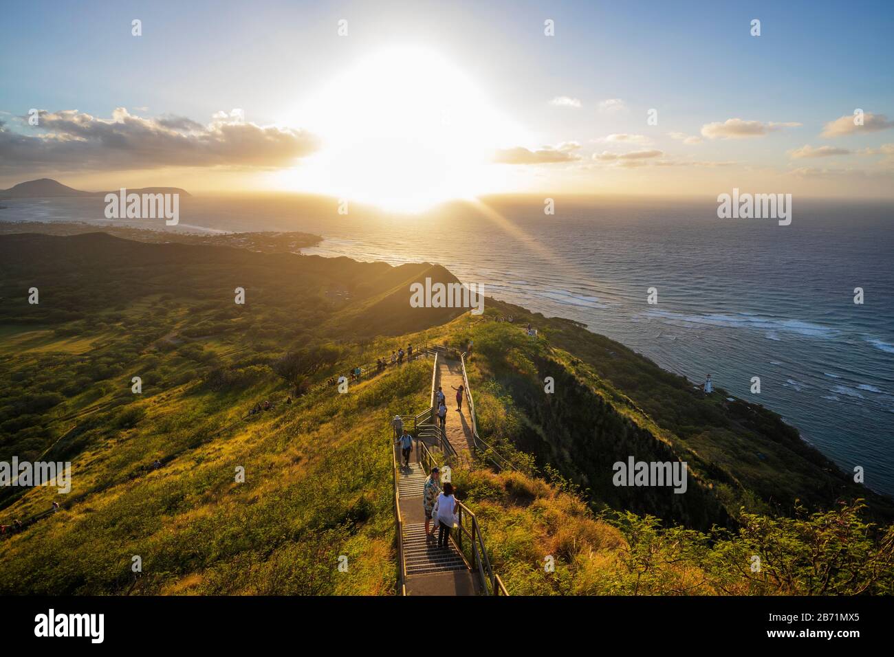 États-Unis d'Amérique, Hawaï, île d'Oahu, Honolulu, Waikiki, cratère volcanique de Diamond Head Banque D'Images