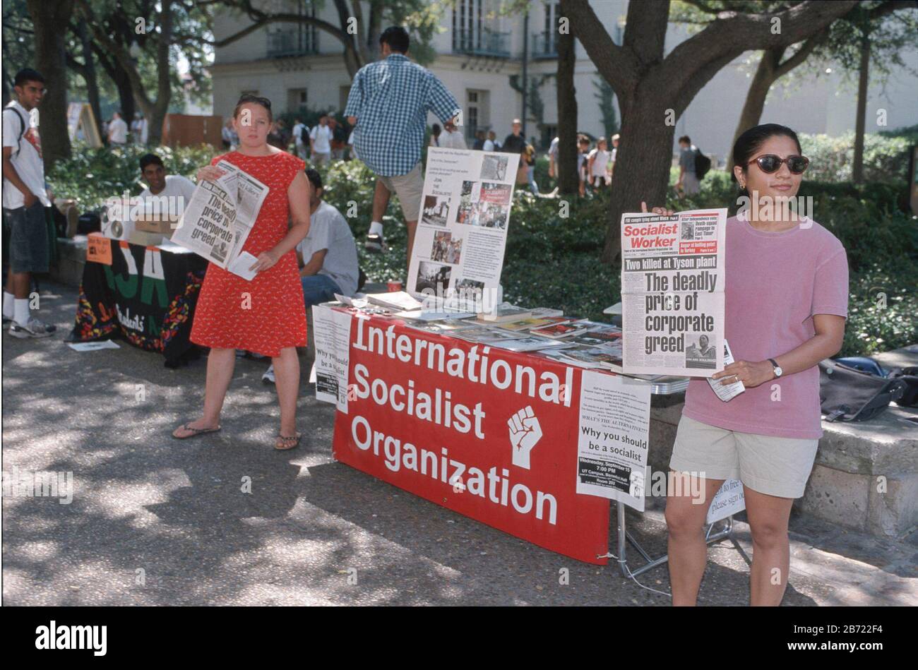 Austin, Texas États-Unis: Les étudiants activistes recrutent pour leurs diverses causes sociales sur le campus de l'Université du Texas. ©Bob Daemmrich Banque D'Images