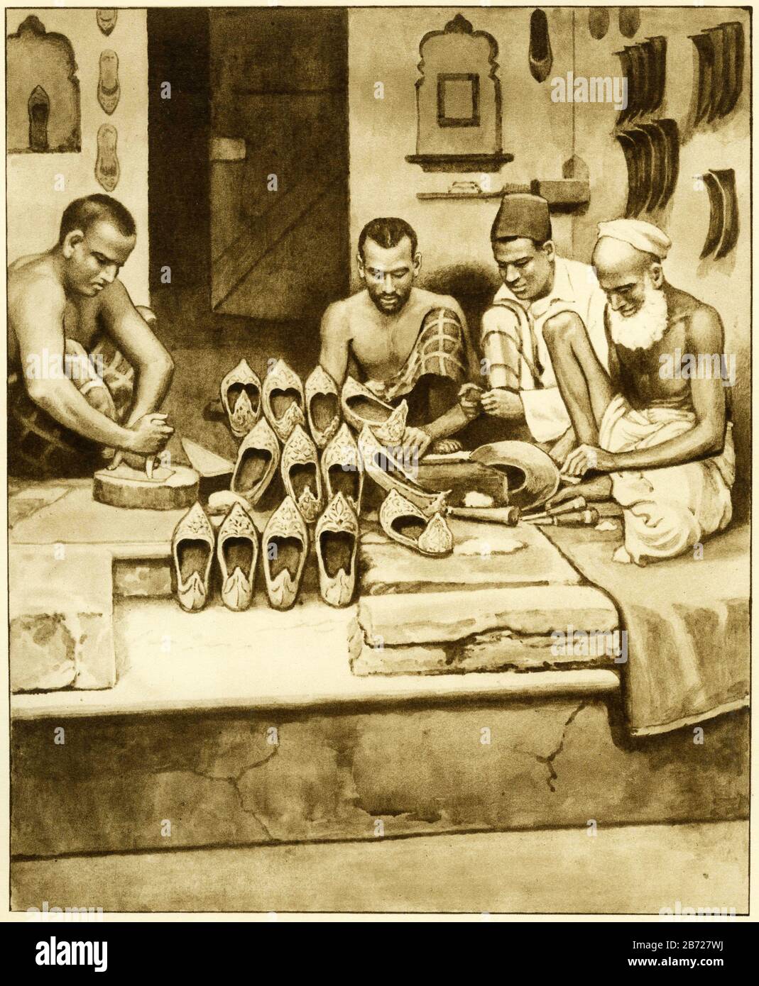 Illustration des pavés en Inde, d'un ensemble d'affiches scolaires utilisées pour les études sociales, c 1930 Banque D'Images