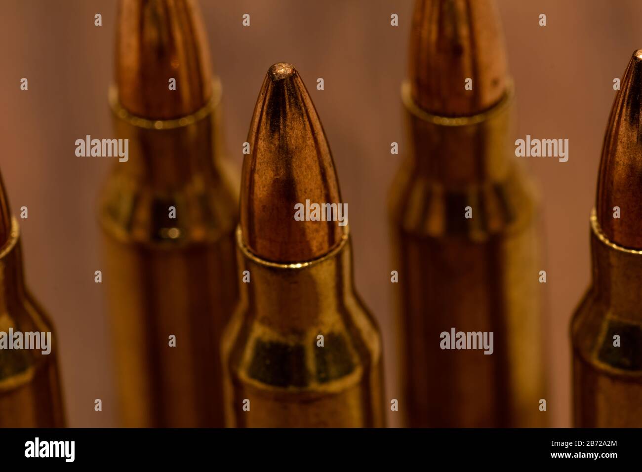 photo macro de munitions de fusil de calibre .223 Banque D'Images