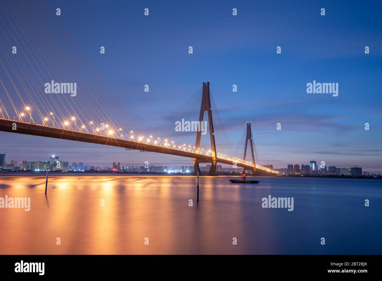 Panorama de Wuhan, pont fluvial yangtze, chine Banque D'Images