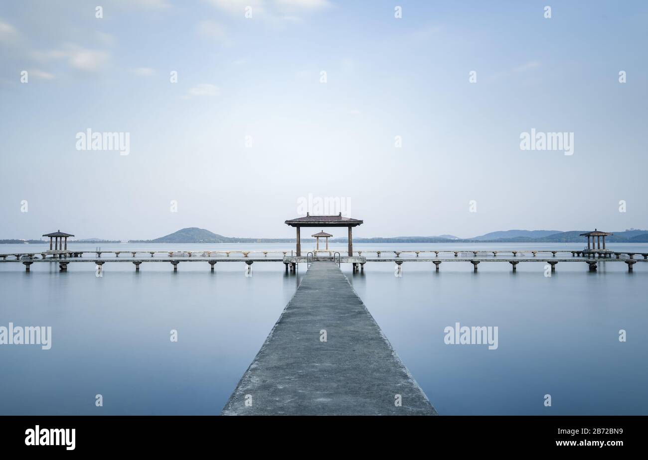 Paysage photographique de Wuhan East Lake de la province de Hubei, Chine.East Lake Scenic Area de Wuhan Banque D'Images