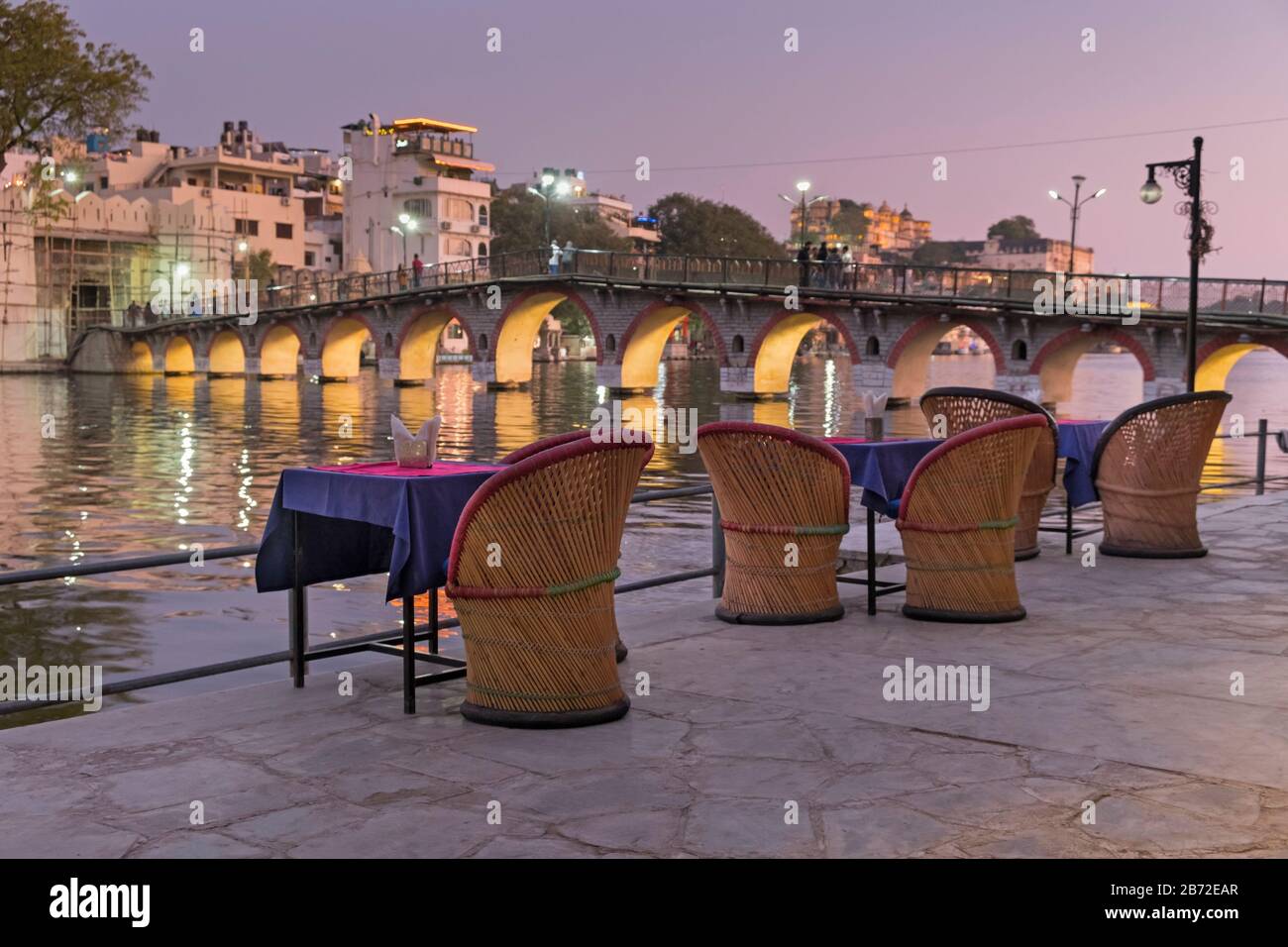 Pont De Chandpole Lac Pichola Udaipur Rajasthan Inde Banque D'Images