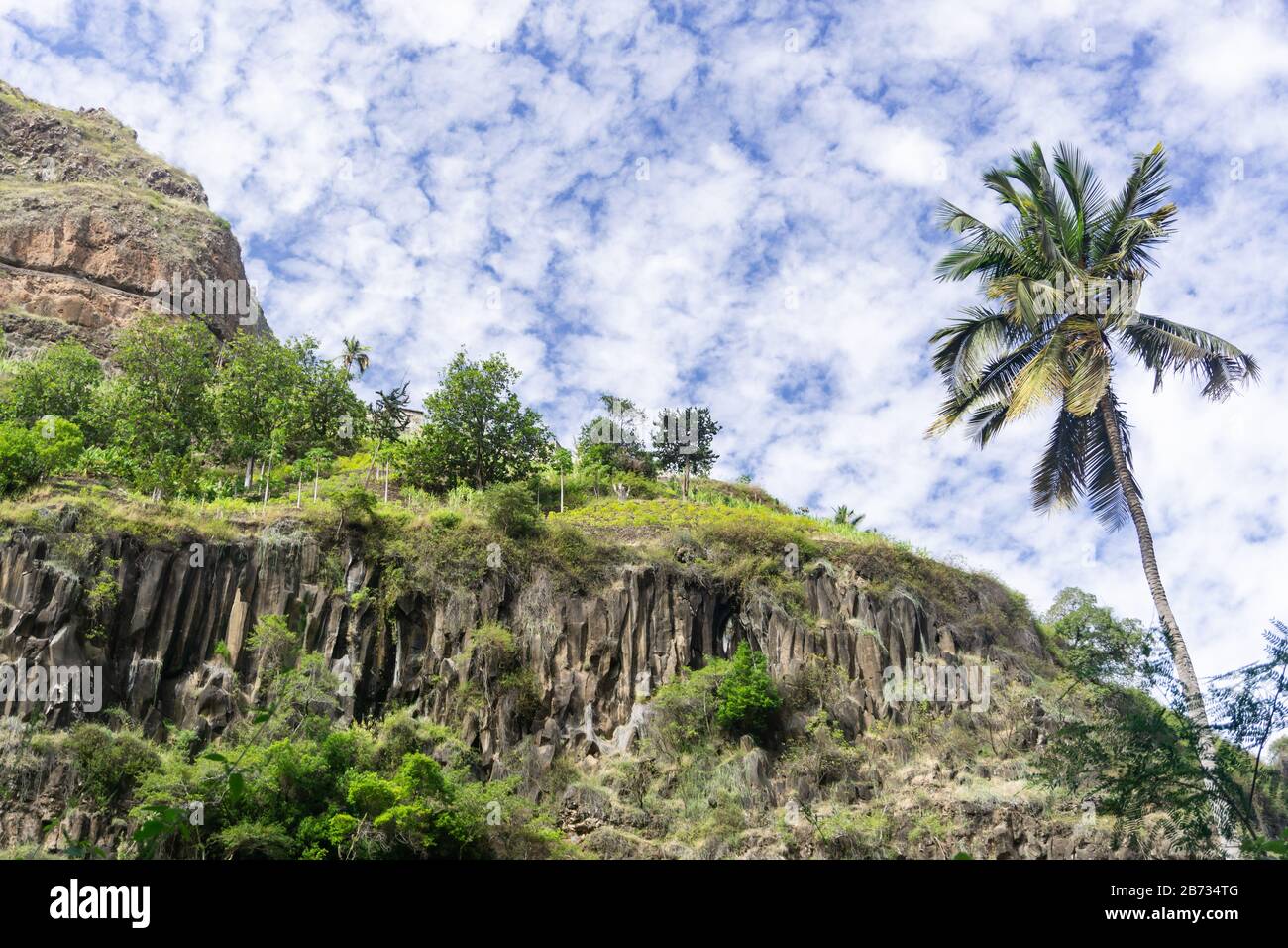 Montagnes de l'île Santo Antao, Cabo Verde, le cap vert et le beau ciel et la nature Banque D'Images