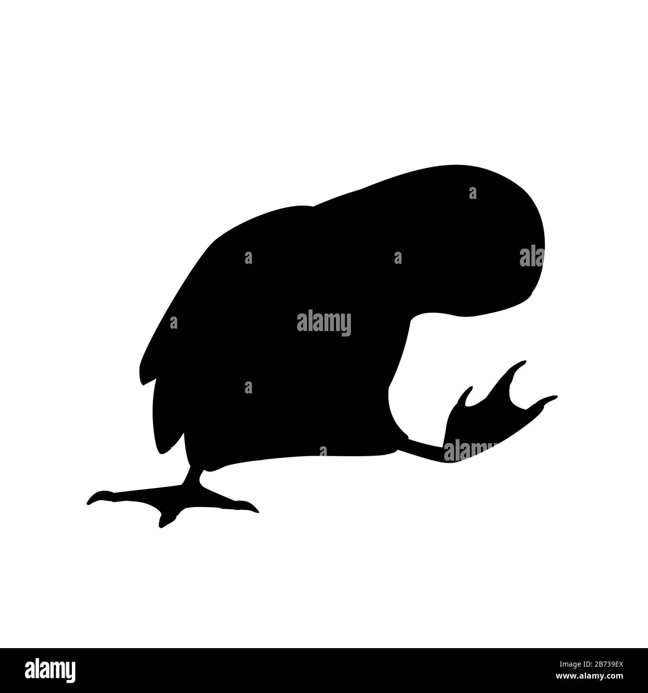 Silhouette noire paffine de l'atlantique motif animal caricature illustration vectorielle plate isolée sur fond blanc. Illustration de Vecteur