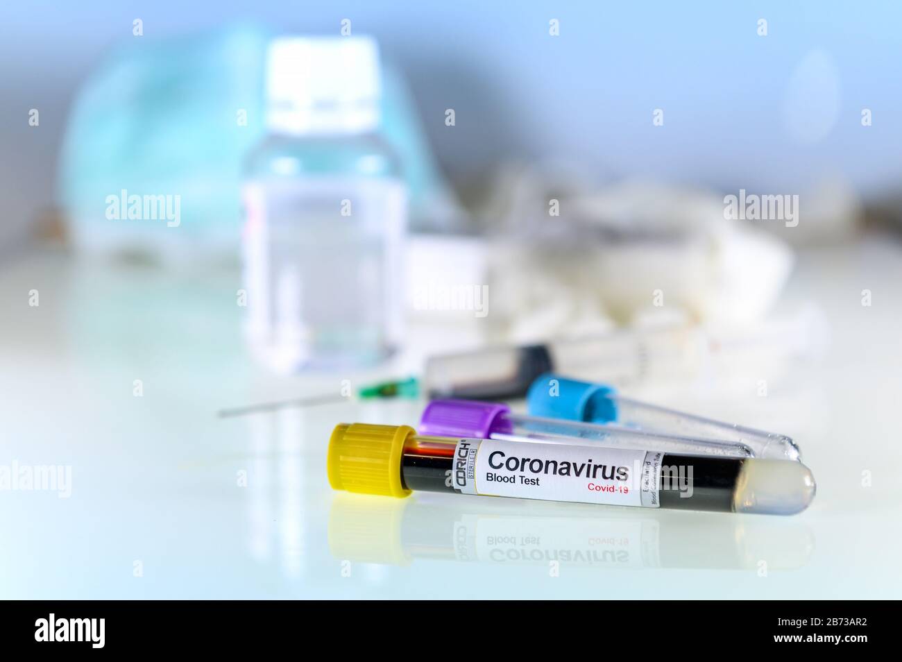 Tests de coronavirus en laboratoire de santé médicale. Banque D'Images