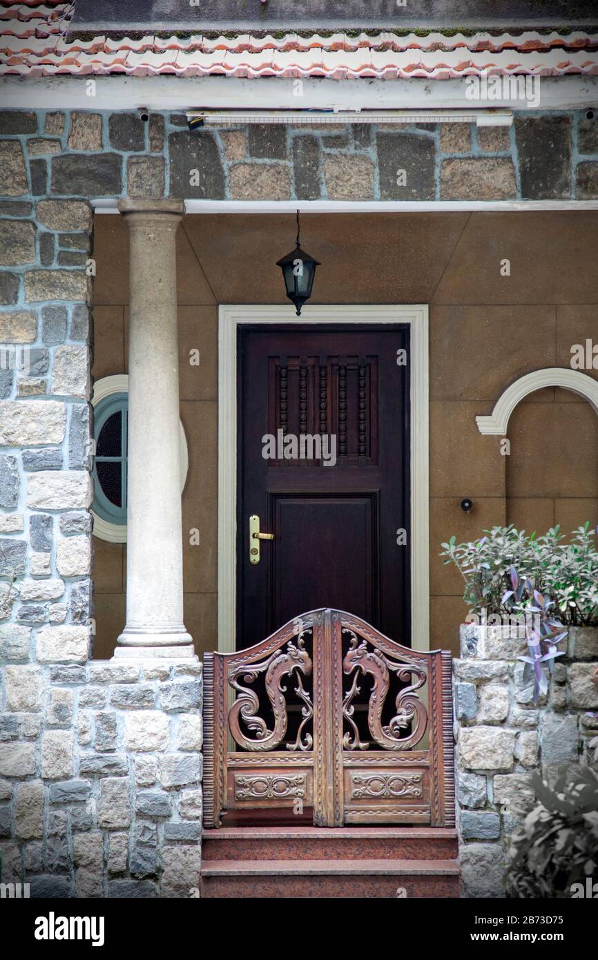 Maison Doorway à Rio de Janeiro, Brésil Banque D'Images