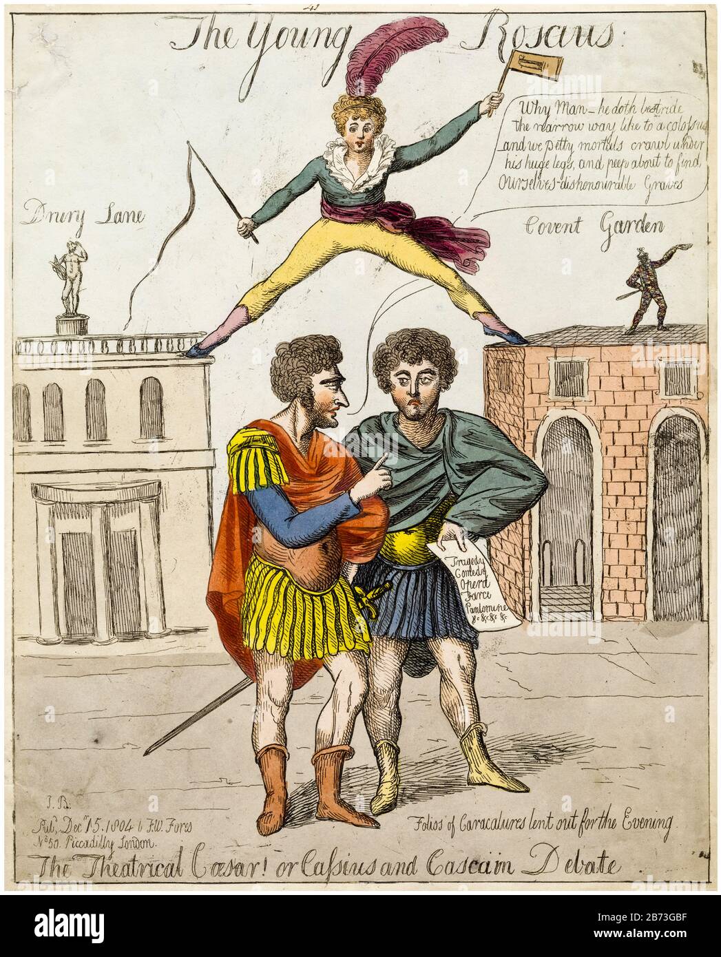 Le Jeune Roscius (Julius César et William Shakespeare), gravure du XIXe siècle, 1804 Banque D'Images