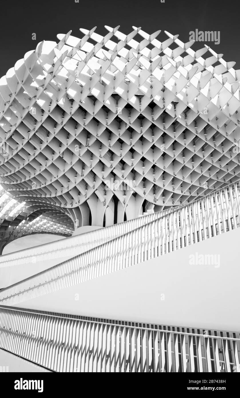 Séville Metropol Parasol Séville Séville Séville Séville champignons Las Setas de Sevilla Plaza de la Encarnación Séville Espagne séville Andalousie Europe monochrome Banque D'Images