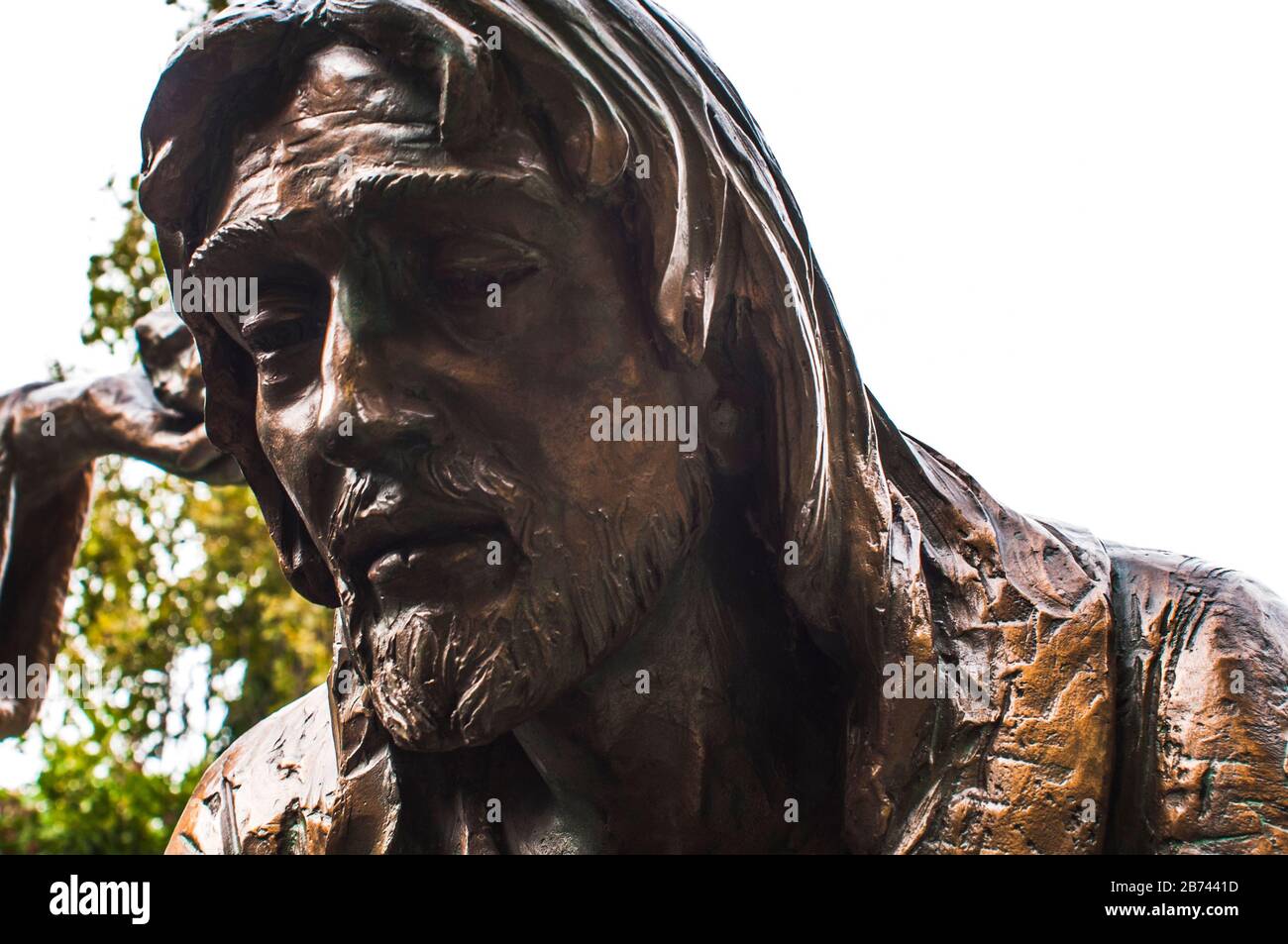 Saint Anthony Bronze Statue et Jésus - camposampiero, Italie Banque D'Images