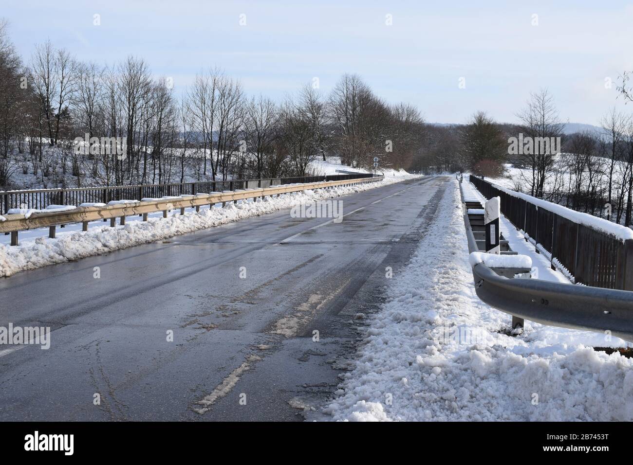 Neige sur l'Eifel près de Maria Laach Banque D'Images