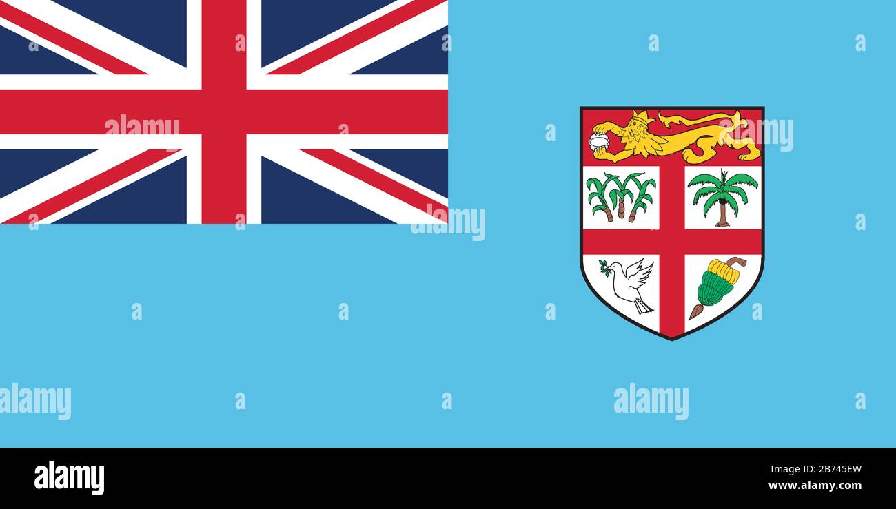Drapeau de Fidji - Rapport standard du drapeau de Fijian - mode couleur RVB réel Banque D'Images