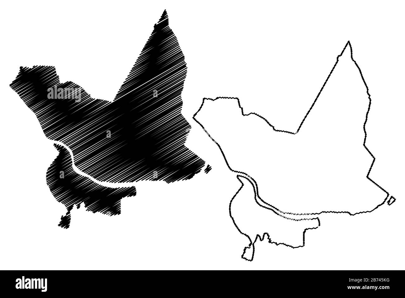 Ville de Daugavpils (République de Lettonie, divisions administratives de Lettonie, villes républicaines) illustration vectorielle de carte, esquisse de gribble carte de Daugavpils Illustration de Vecteur