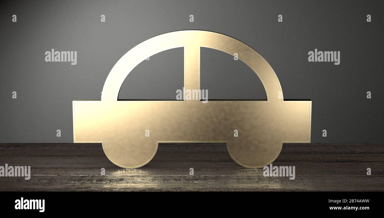 Forme de voiture - concept de vente/assurance - rendu tridimensionnel Banque D'Images