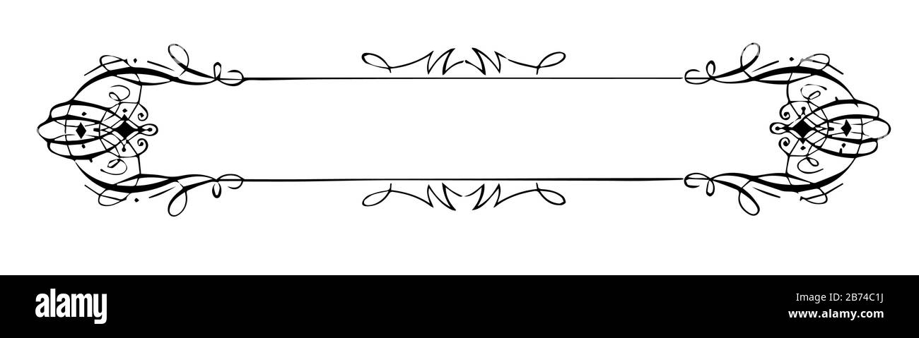 La bannière calligraphique est soit une image graphique, soit un simple drapeau de cadre, dessin vintage de ligne ou gravure. Illustration de Vecteur La bannière calligraphique est soit une image graphique, soit un simple drapeau de cadre, dessin vintage de ligne ou gravure. Illustration de Vecteur
