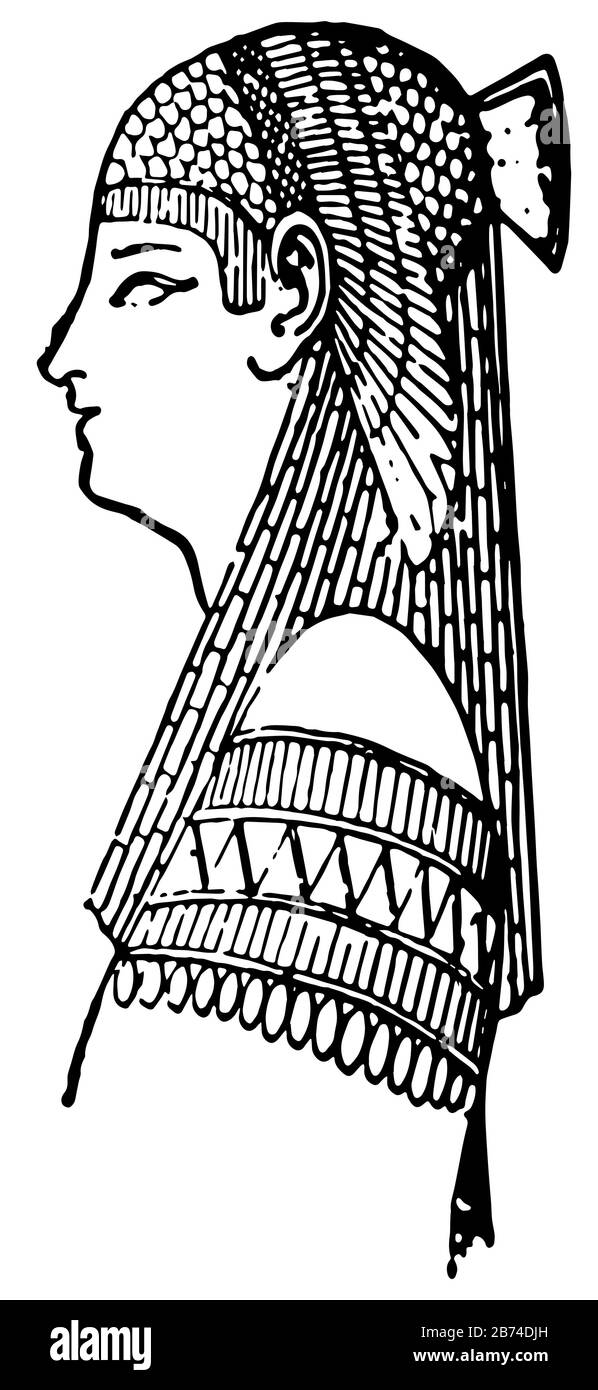 Sculpture égyptienne par un artiste égyptien ancien, dessin de ligne vintage ou illustration de gravure. Illustration de Vecteur