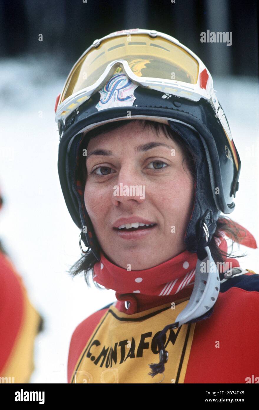 Rosi Mittermaier en janvier 1971 à l'International Montafon Women's Race à Schruns-Tschagguns (Autriche) | usage dans le monde entier Banque D'Images