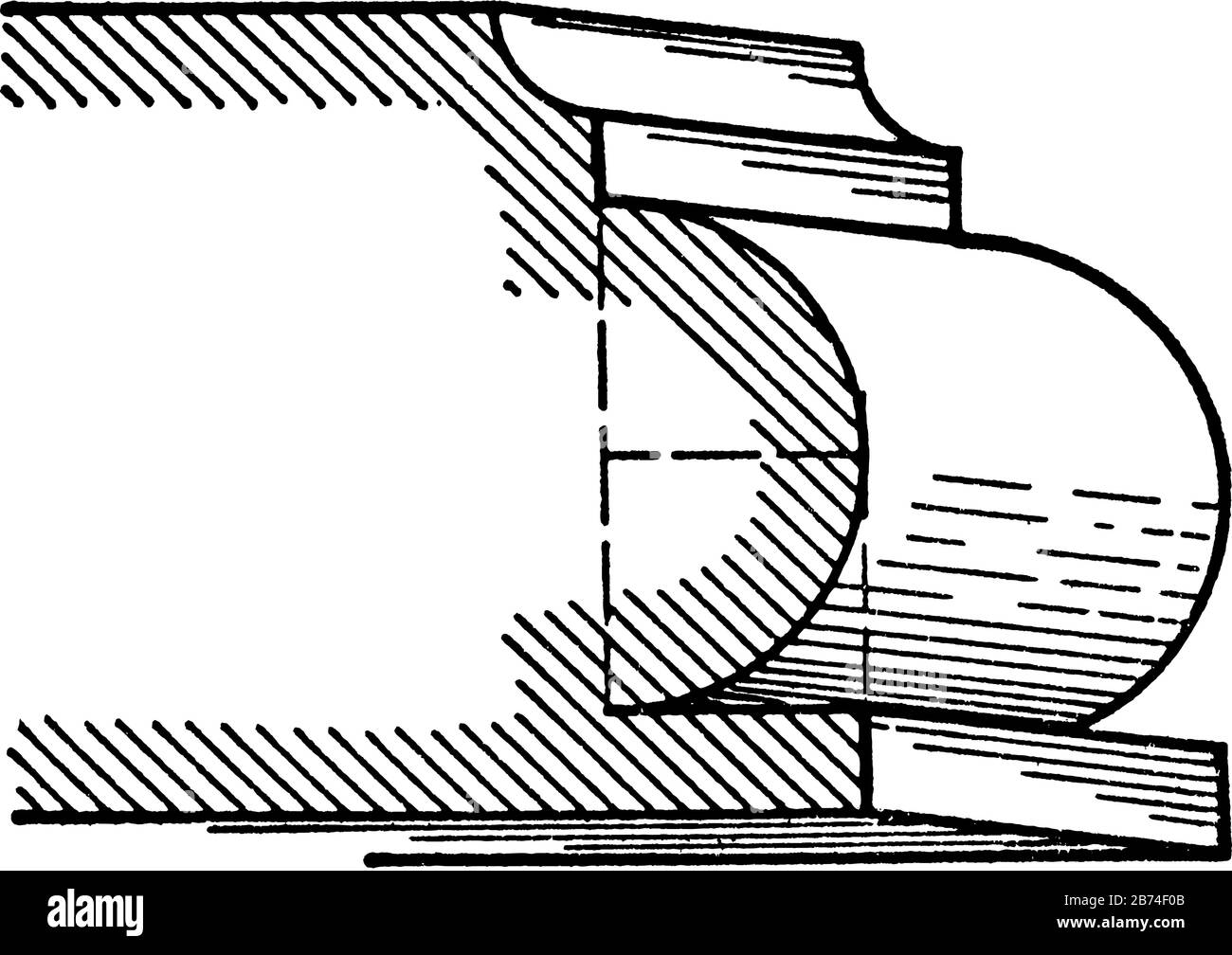 Torus, moulage romain, composé d'un demi-cercle et d'un congé, moulures utilisées dans la base d'une colonne Doric, dessin de ligne vintage ou gravure de illus Illustration de Vecteur