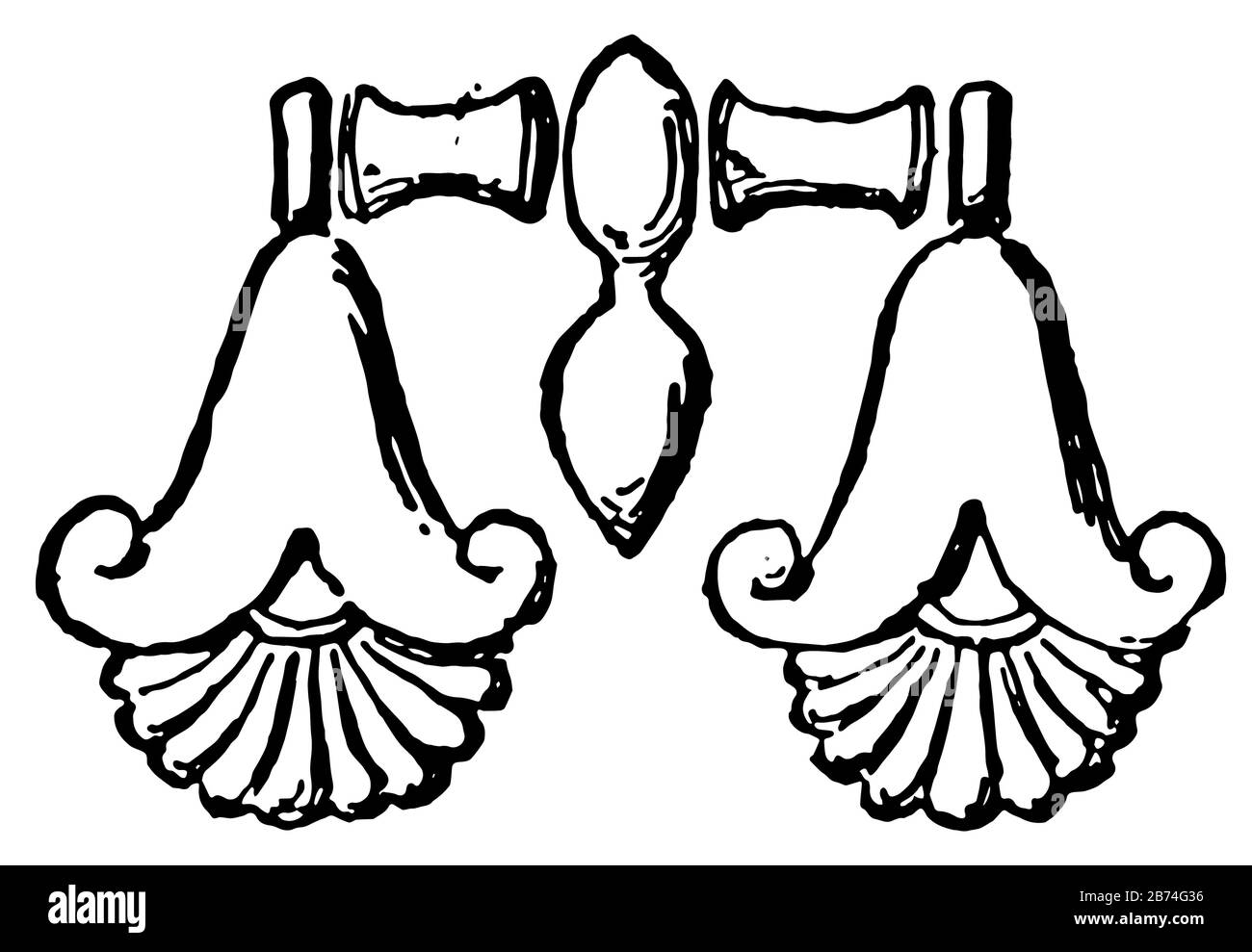 Le collier à motif Lotus-Palmette est un motif d'art décoratif, Illustration de Vecteur