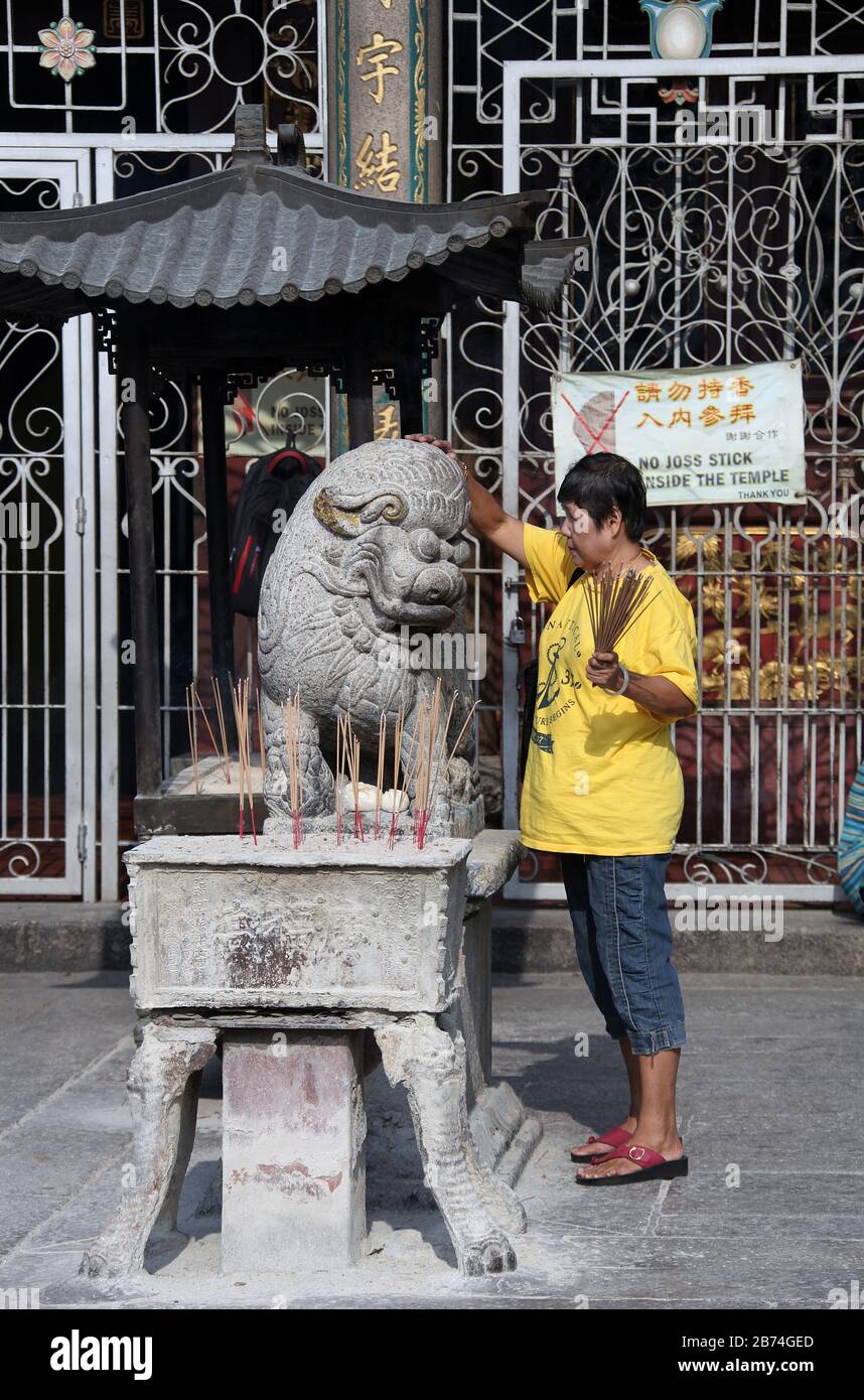 Déesse du temple chinois de Mercy à George Town sur l'île de Penang Banque D'Images