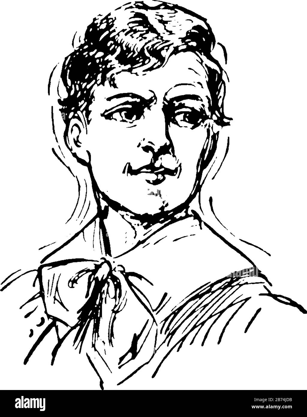 Face de l'homme, dessin vintage ou gravure illustration Illustration de Vecteur