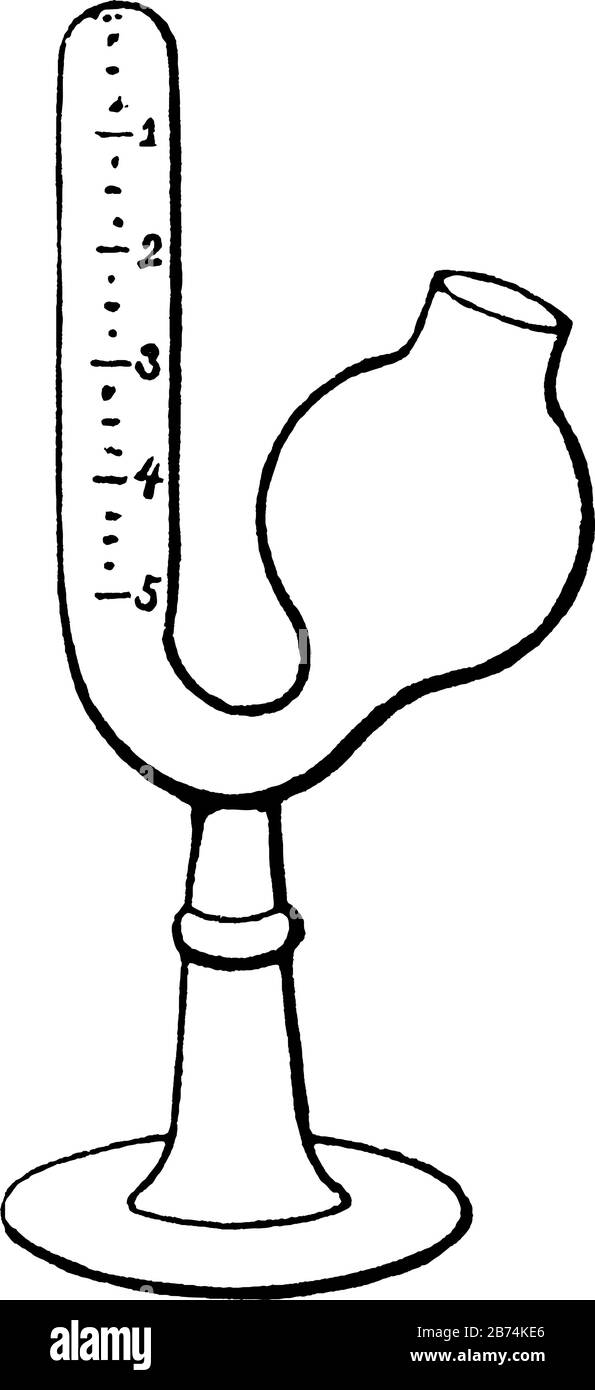 Cette illustration représente le Saccharimeter De Fermentation utilisé pour déterminer la quantité de sucre dans une solution, un dessin de ligne vintage ou un document de référence Illustration de Vecteur