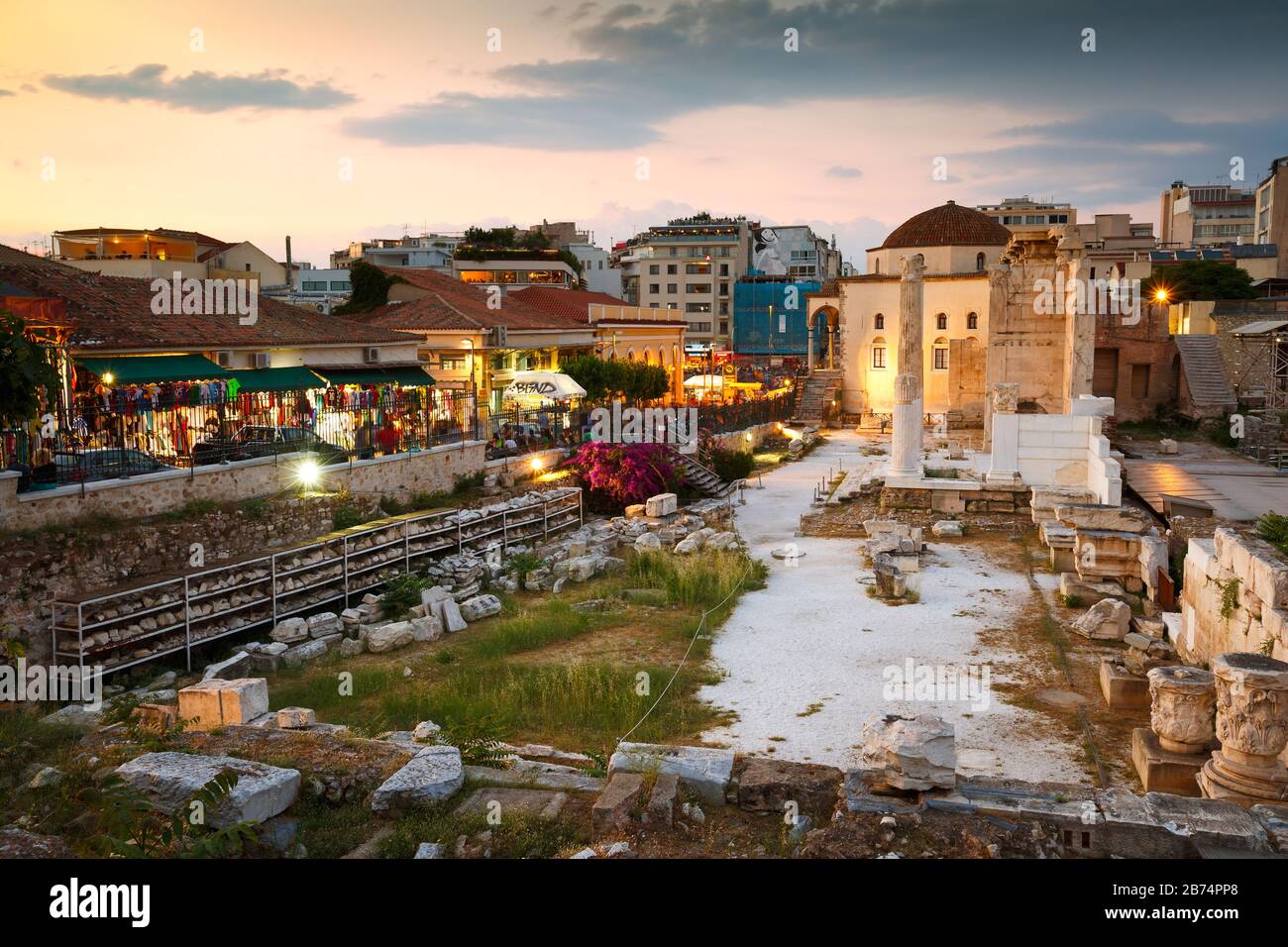 Vestiges de l'Agora d'Athènes, Grèce Banque D'Images