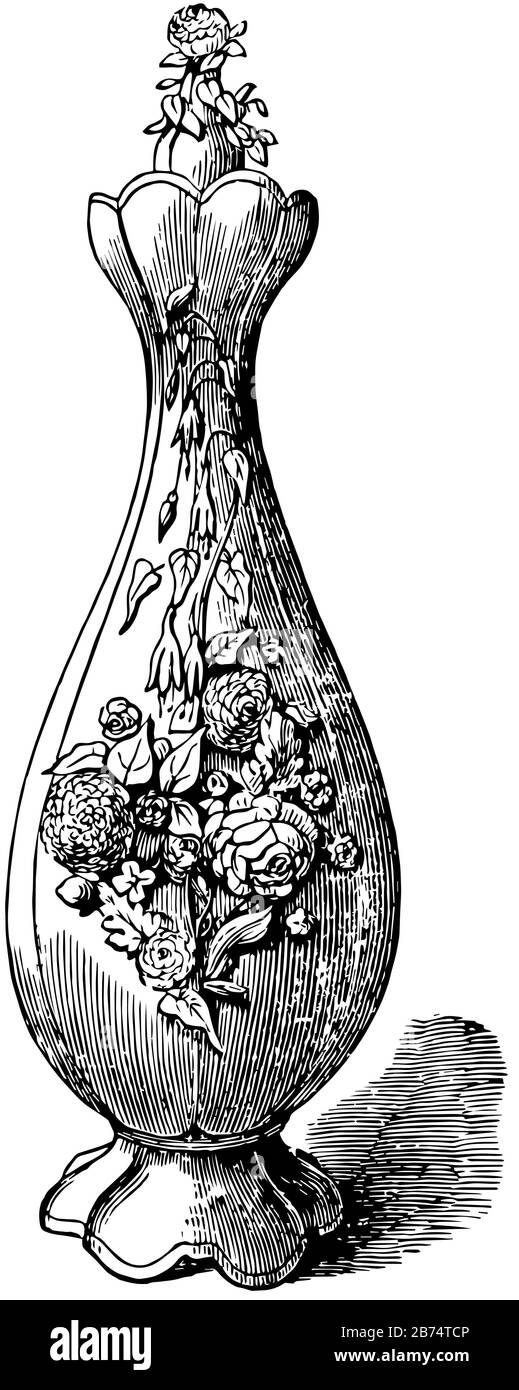 Minton est la zone industrielle qui englobe les six villes, c'est une Potteries du Staffordshire, une illustration de dessin ou de gravure de lignes anciennes. Illustration de Vecteur